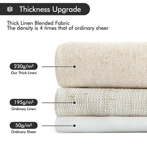 MIULEE Non-See-Through Privacy Linen Curtains 2 Panels, Light Filtering Windo... - Bild 4 von 8