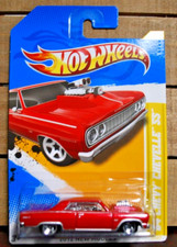 HOT WHEELS 1/64 DIECAST CAR 1964 CHEVY CHEVELLE SS SUPERCHARGED RED ©2011 ISSUE