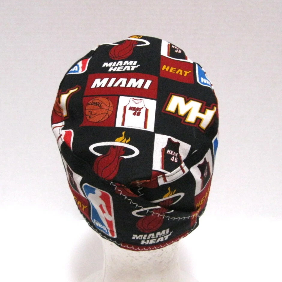  Miami Heat Mens Scrub Hat, Chemo Hat, Medical Skull Cap, Surgical Cap, One Size - Image 4 of 4
