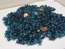 Two Pounds 7mm x 8mm Round 2 Tone India Crackle Glass Beads Bulk Lot TKK-6   