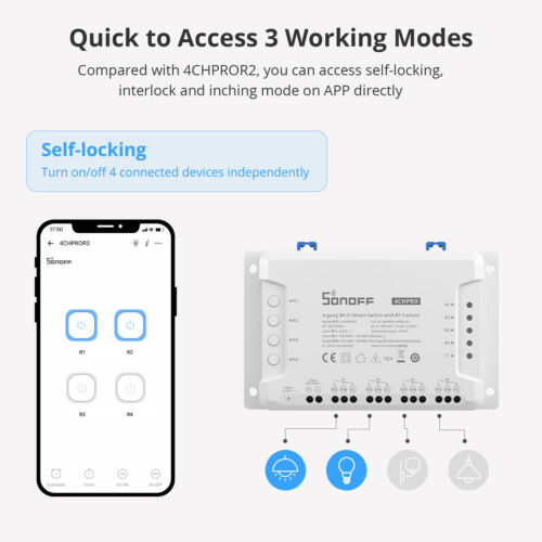 SONOFF US Wifi Smart Light Switch DIY Module 4 Gang APP Control for Alexa/Google - Picture 3 of 22