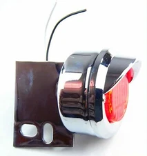 UP LED Mud Flap Hanger End 2" Light 9 Red LEDs/Red Lens Chrome #10981 Each