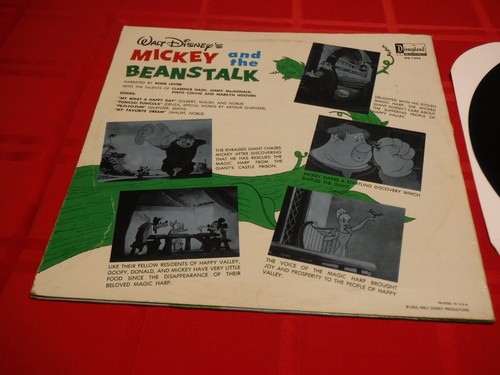 Walt Disney's Mickey And The Beanstalk 1963 LP DQ-1248 Happy Day Fee Fi Fo Fum - Imagen 7 de 8