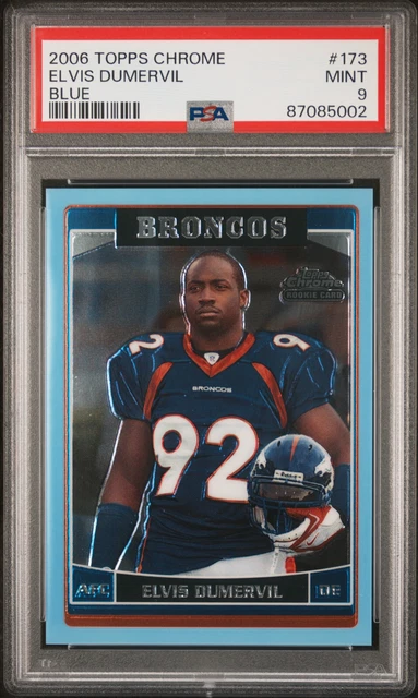 Elvis Dumervil Rookie RC 2006 Topps Chrome #173 Blue /50 PSA 9