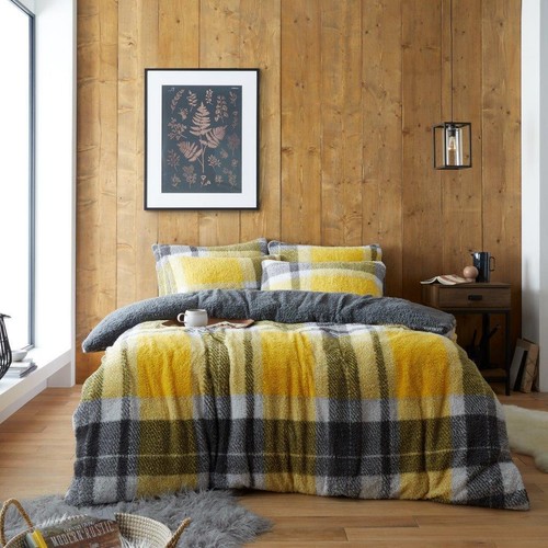 Teddy Fleece Geometric DUVET COVER SET SINGLE DOUBLE KING Thermal Bedding Quilt - Picture 7 of 26