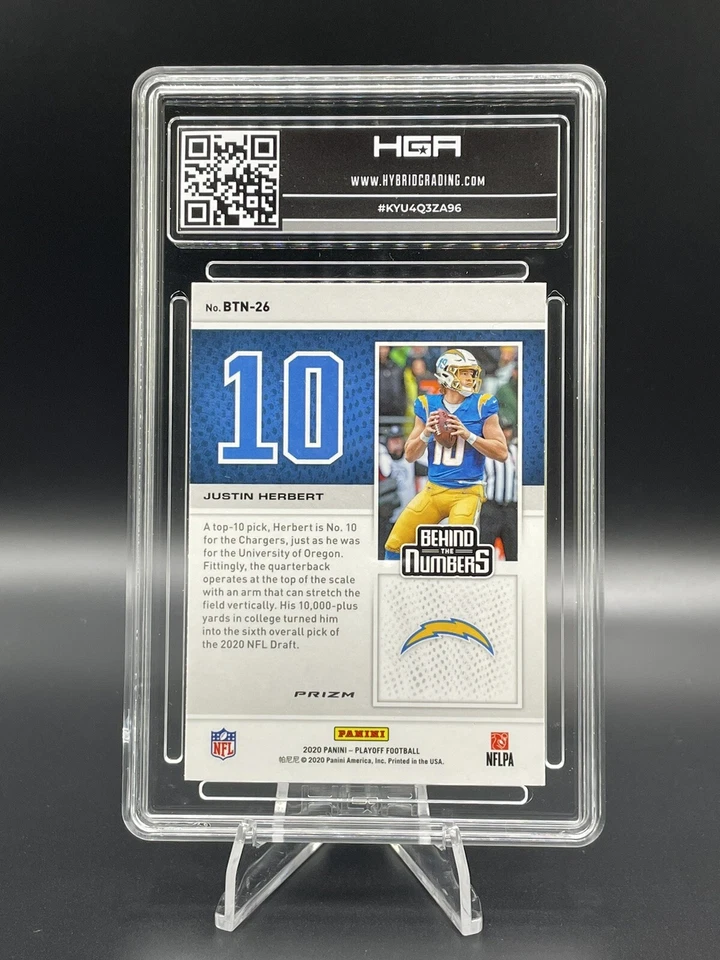 2020 Panini Playoff Behind The Numbers Red Justin Herbert #BTN-26 Rookie RC - Image 2 of 2