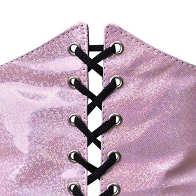 Pink Glitter Corset Belt – Women’s Holographic Waist Cincher, Gothic Style