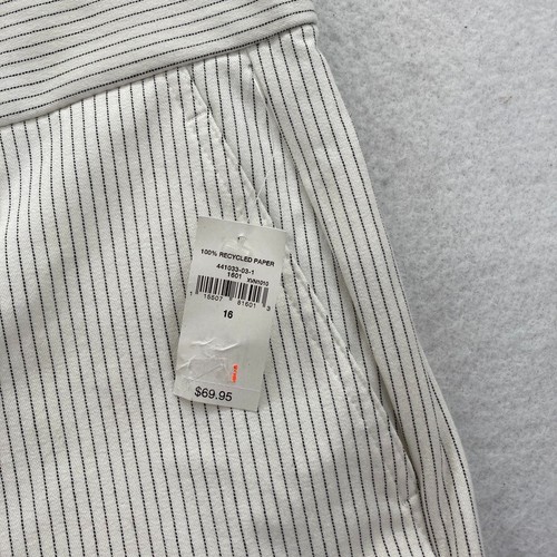 GAP Signature Skinny Ankle Pants Women's 16 White Black Striped Stretch Fabric - Picture 4 of 12
