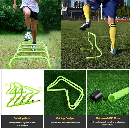 All Modes Agility Ladder Equipment w/Speed Training Hurdles Cones Parachute Bag - Picture 5 of 28