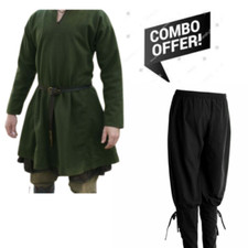 Medieval Tunica Celtic With Legging Full Sleeves Renaissance Shirt SCA LARP
