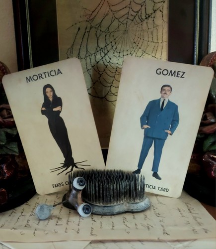 Vintage Addams Family Morticia And Gomez Game Cards 1965 Ephemera - Picture 2 of 6