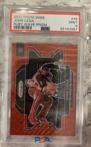 2022 Panini Ruby Wave Prizm WWE Wrestling #45 John Cena PSA 9 MINT