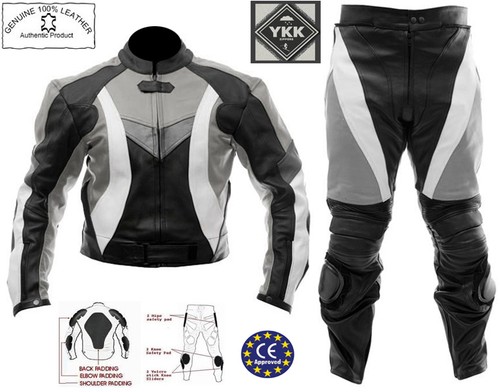 DYNAMISCHE FARBPALETTE HERREN MOTORRAD / MOTORRAD LEDERJACKE HOSE ANZUG - Bild 6 von 9