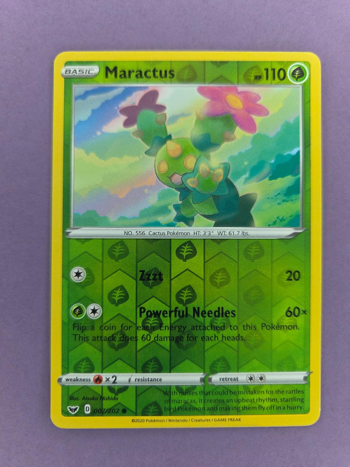 Maractus 007/202 Common Sword & Shield Pokemon Reverse Holo LP - A395