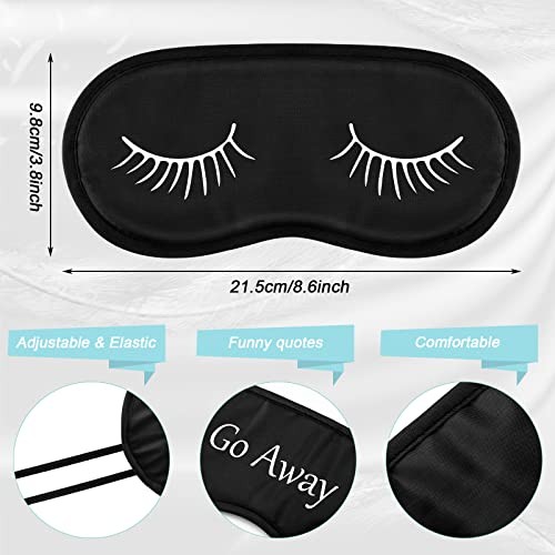 20 Pieces Funny Silk Eye Sleeping Mask Bulk with Adjustable Strap Blackout - Picture 3 of 7