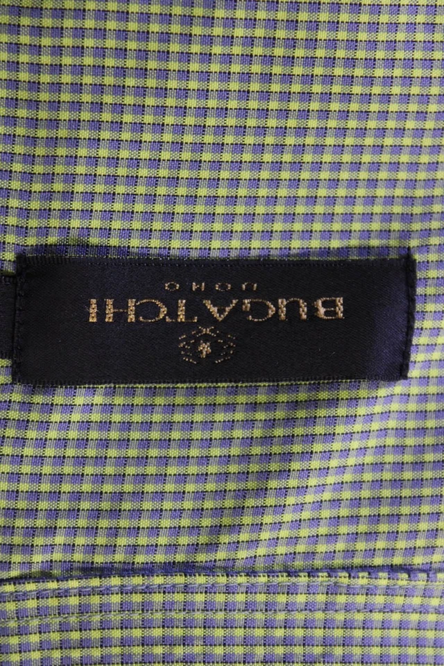 Camisa Bugatchi Para Hombres Rayas Manga Larga Cuello Abotonado Verde Talla L Foto 4 de 4