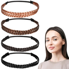 Braided Hair Band Double Weaving Knot Headband Elastic Non-Slip Satin Knotted