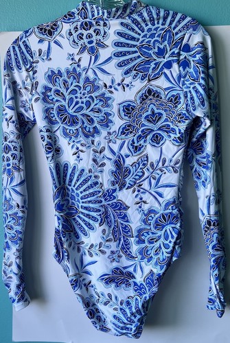 NWT LA Blanca Blue Beyond the Pacific Long Sleeve Paddlesuit One Piece Sz Xs - Picture 3 of 10