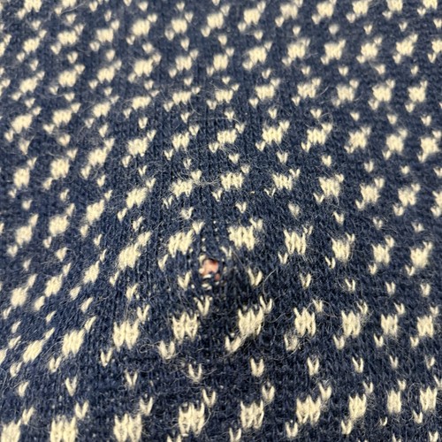Vintage Birds Eye Pattern Sweater Herren L Blau Schurwolle Pulli Nordic USA - Bild 4 von 9