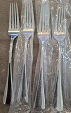 4 Oneida CASWELL Stainless Salad Forks Glossy NEW Flatware