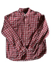 Mens button down Shirt Size Large Red plaid Abercrombie Fitch