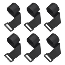 6pcs Reusable Cinch Straps 1.5"x31.5" Hook and Loop Cable Securing Straps, Black