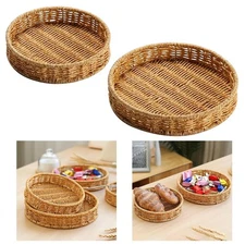 Round Serving Tray Decorative Organizer Tray for Food Crackers Living Room