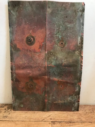Sheet Copper 18" x 11 3/4" Natural Patina Colors Verdigris gauge 24 (E) - Picture 6 of 7