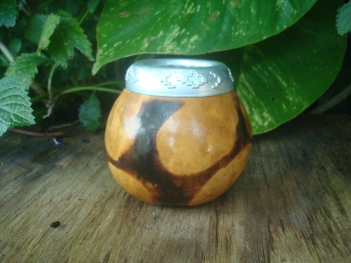 Sombreado de calabaza mate - mate calabaza + pajita + cuchara extra para yerba mate y azúcar - Imagen 3 de 5