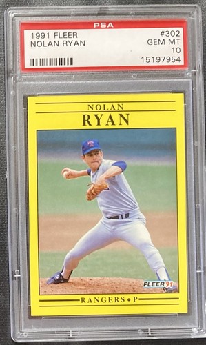 1991 Fleer #302 PSA 10 GEM MINT NOLAN RYAN Baseball Card 🔥🔥 - Picture 1 of 2