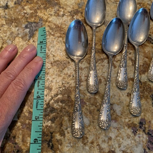 Lote de 8 cucharas de café/postre plateadas vintage R.S.MFG.CO A1 - Imagen 4 de 7