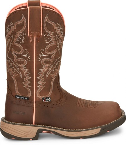 JUSTIN WORK Damen 11" Rush Composite Toe Wasserdichter Arbeitsstiefel Rural Chocolate - Bild 2 von 8
