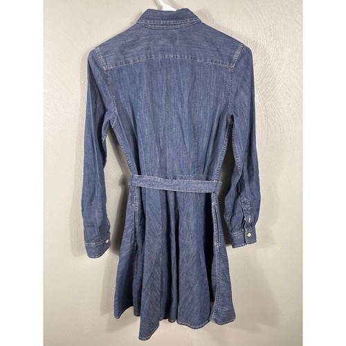 Polo Ralph Lauren Girls' Size 16 Blue Belted Cotton Side Pocket Denim Shirtdress - Picture 10 of 10
