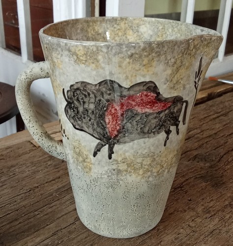 Altes Service Krug Mazagran Glas Lascaux Vallauris Jacky Jacqueline Gelb - Bild 4 von 13