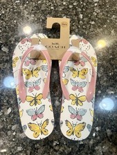 NEW Coach Zayn Flip Flop Sandal with Butterfly Print Women's Size 8, CAR24