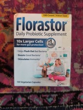 Florastor 250 mg Daily Probiotic Supplement - 100 Vegetarian Capsules 04/27