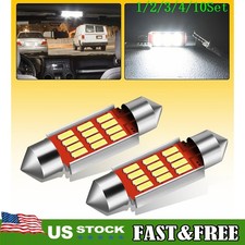 2 36mm 6418 White Led Bulb License Plate Dome Map Door Light Canbus 110set