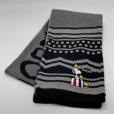 Castelbajac KO3229 Peanuts Snoopy Scarf Gray Fleece Knit Winter Rare