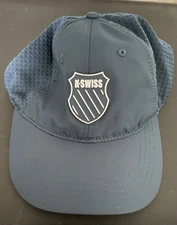 K-Swiss Navy Blue w/ Silver Polyester Cap/Hat Adjustable OSFM Unisex CHJ-535