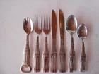 7 piece Vintage Gibson Coca Cola Stainless Flatware Service Forks Spoons Knives