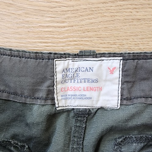 Pantalón Corto American Eagle Cargo Hombres 34 Verde Ejército Clásico Ripstop Gorpcore Cintura 36 - Imagen 3 de 10