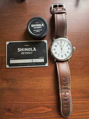 Shinola Runwell Watch 47mm - Early Serial - All Original With Card