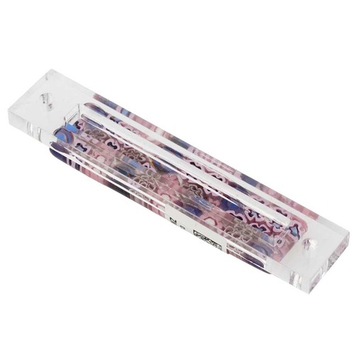 Vidrio de Venecia Murano Vidrio Mezuzá Cubierta Regalo Judío - Rosa Púrpura Millefiori - Imagen 3 de 5