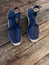 Toni Pons TER Espadrilles EU 41 (US 10) Wedge Navy blue Really Great Condition 