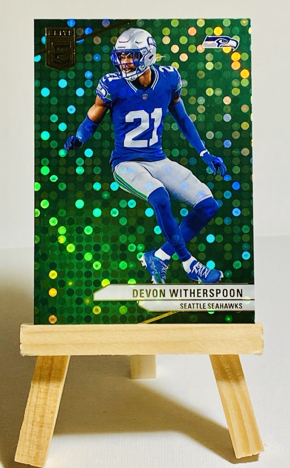 2024 Panini Donruss Elite Devon Witherspoon Green Disco #55 Seattle Seahawks