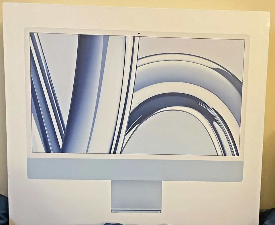 Apple iMac 24" (256GB SSD, Apple M3, 8GB RAM, 10-Core GPU) Blue - MQRQ3LL/A - Image 4 of 4