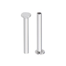 100Pcs 2mm x 16mm Aluminum Flat Head Semi-Tubular Rivets Silver Tone