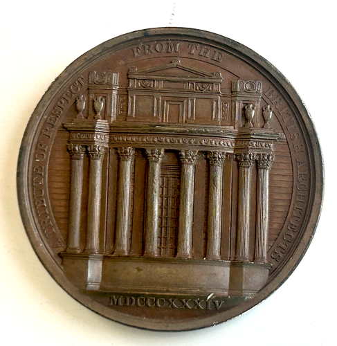 Sir John Soane,The Soane Testimonial, bronze medal, 1834, by W. Wyon - 57 mm - Bild 2 von 2