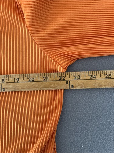 Damen Lebendig Plissee Zweiteilig Medium Hose Set Orange Locker Hohe Taille Weites Bein - Bild 8 von 16