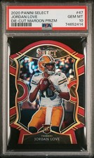 Jordan Love 2020 Panini Select Die Cut Maroon Prizm #47 PSA 10